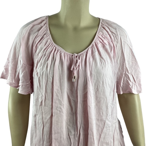 Ellos Top Size 28 Pink Short Sleeve - Picture 2 of 7